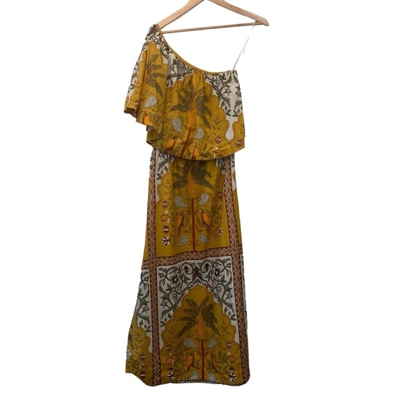 JOHANNA ORTIZ From Salsa To Mamba dress midi yellow one shoulder tropical boho - Picture 8 of 15